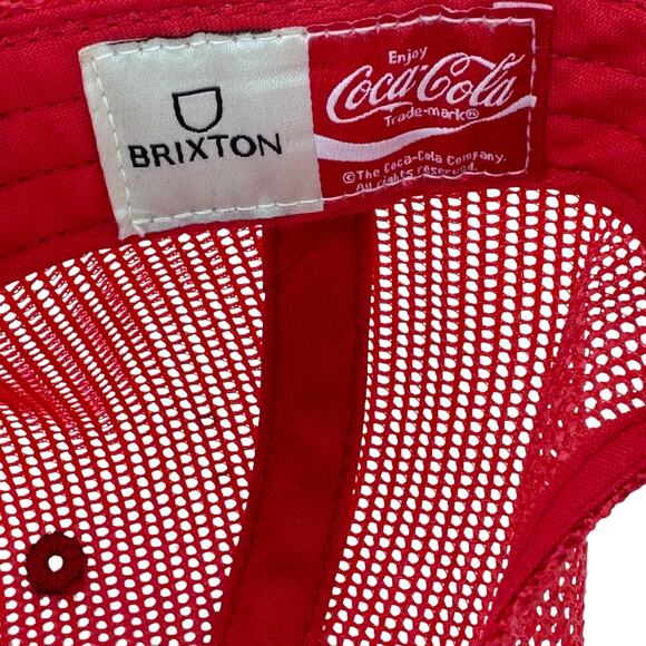 2022 Brixton Enjoy Coke Trucker Hat Red Adjustable Snapback Cap - Picture 9 of 12